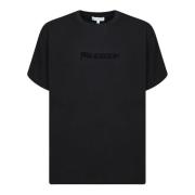 JW Anderson Minimalistisk Svart T-shirt med Logotyp Black, Herr