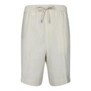 Lardini Beige Linne Elastisk Midja Shorts Beige, Herr