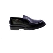 Exton Svarta läder Penny Loafers Black, Herr