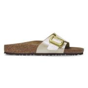 Birkenstock Satin Finish Sandaler Beige, Dam