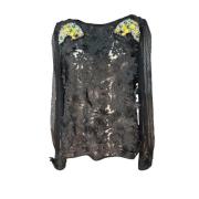 Cavalli Class Blommig Spets Sweatshirts & Hoodies Black, Dam