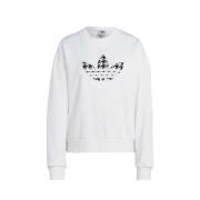 Adidas Originals Räfflad Crewneck Hoodies Sportig Långärmad White, Dam