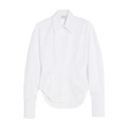 Sportmax Oversized Vit Skjorta med Synlig Sömn White, Dam