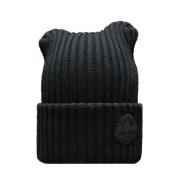 Moncler Svart Ullstickad Mössa Roc Nation Black, Herr