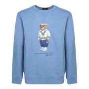 Polo Ralph Lauren Blå Bomulls Sweatshirt med Polo Bear Blue, Herr