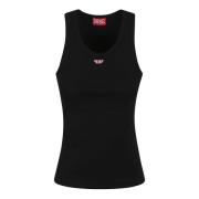 Diesel Stiliga Jersey Tops för Kvinnor Black, Dam