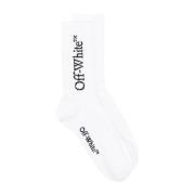 Off White Bokaktig Stickade Strumpor Vit/Svart White, Herr