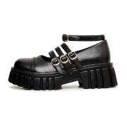 Cesare Gaspari Elegant Mary Jane Loafers i läder Black, Dam