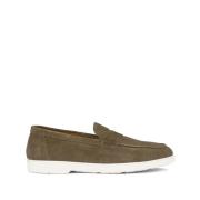 Doucal's Bruna slip-on loafers med ingraverad logotyp Brown, Herr