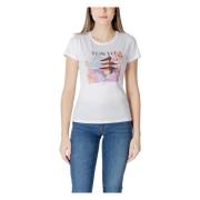 Liu Jo Vit Blommig T-shirt White, Dam