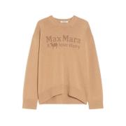 Max Mara Brun Stickad Tröja med Rund Hals Brown, Dam