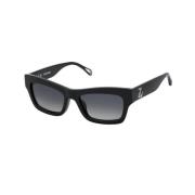 Zadig & Voltaire Svarta Acetatsolglasögon med Degraded Linser Black, D...