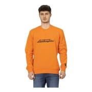 AUTOMOBILI LAMBORGHINI Orange Logo Sweatshirt för Män Orange, Herr