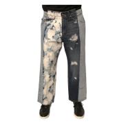 Dolce & Gabbana Multifärgad Patchwork Straight Denim Jeans Multicolor,...