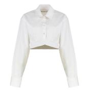 Alexander Wang Kort Bomullsskjorta Elastisk Midja White, Dam