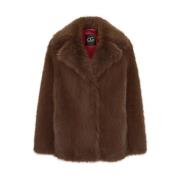 Cesare Gaspari Faux Fur &amp; Shearling Jackets Brown, Dam