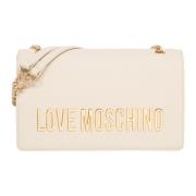 Love Moschino Justbar Axelväska med Magnetlås Beige, Dam