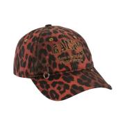 Ganni Leopardmönster Röd Keps Stiligt Tillbehör Red, Unisex