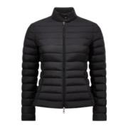 Moncler Kort Dunjacka för Milt Väder Black, Dam