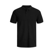 Jack & Jones Svart Bomullspolotröja Black, Herr