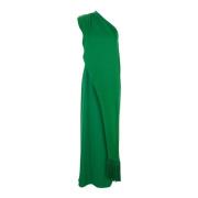 Taller Marmo Grön enaxlad lång klänning med scarf detalj Green, Dam