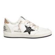 Golden Goose Vintage Distressed Lace-Up Sneakers White, Dam