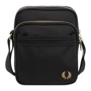 Fred Perry Stilig Crossbody-väska med Justerbar Rem Black, Herr