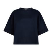 Dondup Marinblå Oversized Crew-neck T-shirt Blue, Dam