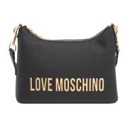 Love Moschino Stilig Lettering Hobo-väska Black, Dam