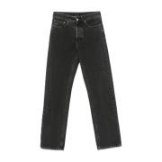 MM6 Maison Margiela Svarta Straight Jeans med Signaturlogotyp Black, D...