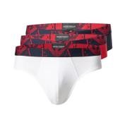 Emporio Armani Röda Bomulls Stretch Briefs Multicolor, Herr