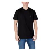 Calvin Klein Jeans Svart Bomull T-shirt, Kort Ärm Black, Herr