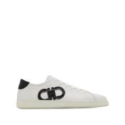 Salvatore Ferragamo Vita Sneakers med Gancini Print White, Herr