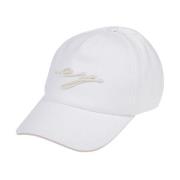 Eleventy Vintage Linne Baseballkeps med Snöre White, Herr