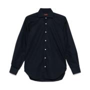 Barba Midnight Blue Poplin Skjorta Blue, Herr