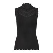 Rosemunde Svart Spetstopp & T-shirt Black, Dam