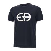 Emporio Armani Herr Bomull T-shirt med Maxi Logo Blue, Herr