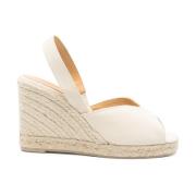 Castañer Ivory Kilklack Peep Toe Skor Beige, Dam