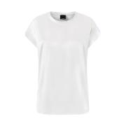 PINKO Vit Sidensatin Kortärmad Blus White, Dam