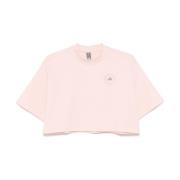 Adidas by Stella McCartney Rosa Logotyp Tryck Crew Neck T-shirt Pink, ...