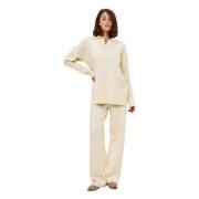 Cesare Gaspari Minimalistisk Stickat Set - Beige Beige, Dam