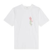 NN07 Abstrakt Blommönster Casual T-shirt White, Herr