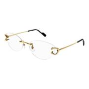 Cartier Cat-eye glasögon med C-detalj Yellow, Unisex