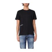 Dondup Bomull Jersey T-shirt med Sidoprint Black, Herr