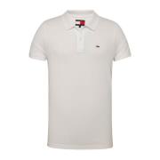 Tommy Jeans Broderad logopikétröja White, Herr