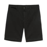 PT Torino Svarta Gabardinshorts med Dolda Fickor Black, Herr