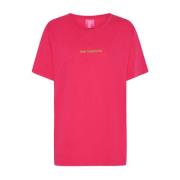 One Teaspoon Rosa oversized T-shirt med rund hals Pink, Dam