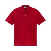 Woolrich Polyester Polo Shirt Red, Herr