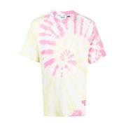 GCDS Rosa T-shirt med Glitter Logo Print Pink, Herr