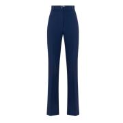 Elisabetta Franchi Blå Flare Byxor Elegant Slim Fit Blue, Dam